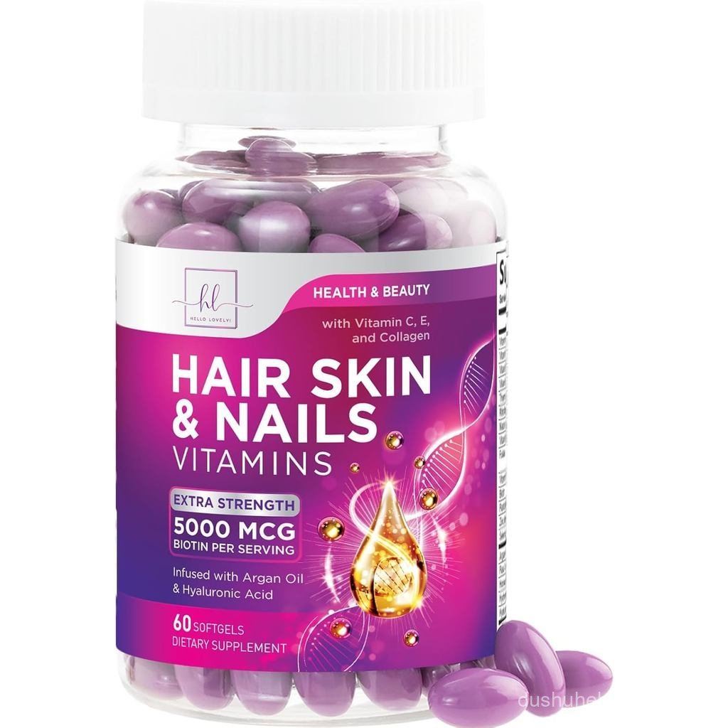 Hair s สําหรับผู้หญิงสําหรับ ArganInfused พร้อมคอลลาเจน Biotin และพอร์ตกรดไฮยาลูโรนิก Faster Skin & 