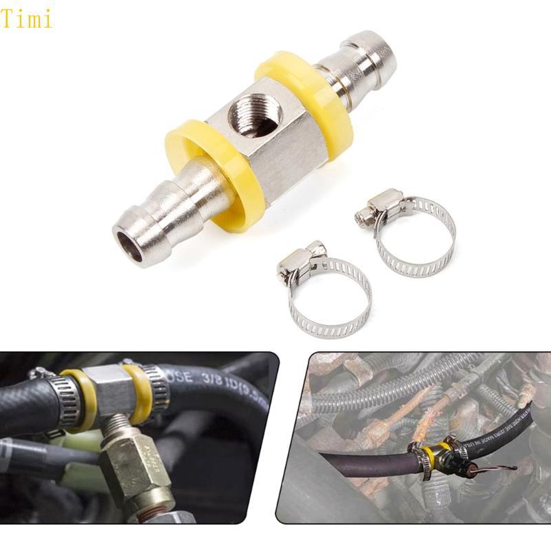 Timi สแตนเลส 3 8 การใช้สายท่อ T-Fitting อะแดปเตอร์ Fit 1 8-27 NPT พอร์ตสําหรับการใช้ความดัน Gauge Se