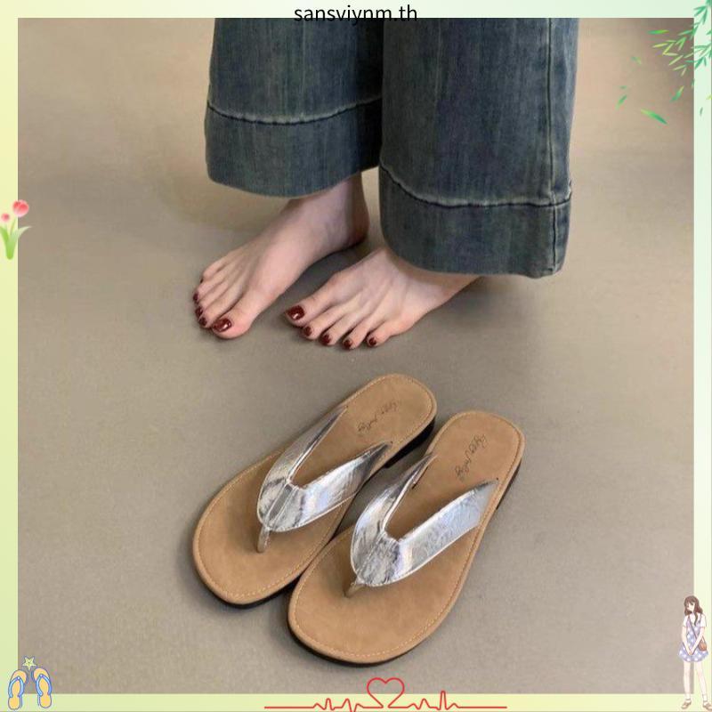 Super Hot Fashion Korean Version Flip-Flops 2024 New miu Flip-Flops~Summer Outer Wear Beach Sandals 