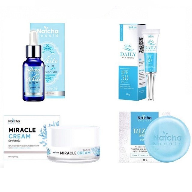 เซรั่มณัชชา( White Serum Natcha)ครีมณัชชา / กันแดดณัชชา/สบู่ริซด้า (1ชิ้น)