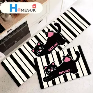 พรมเช็ตคู่ลายสัตว์ 3D (ไร้ขอบ) เซ็ต 2 ชิ้น กันลื่น ซับน้ำดี Cute Style 40x120+40x60 cm
