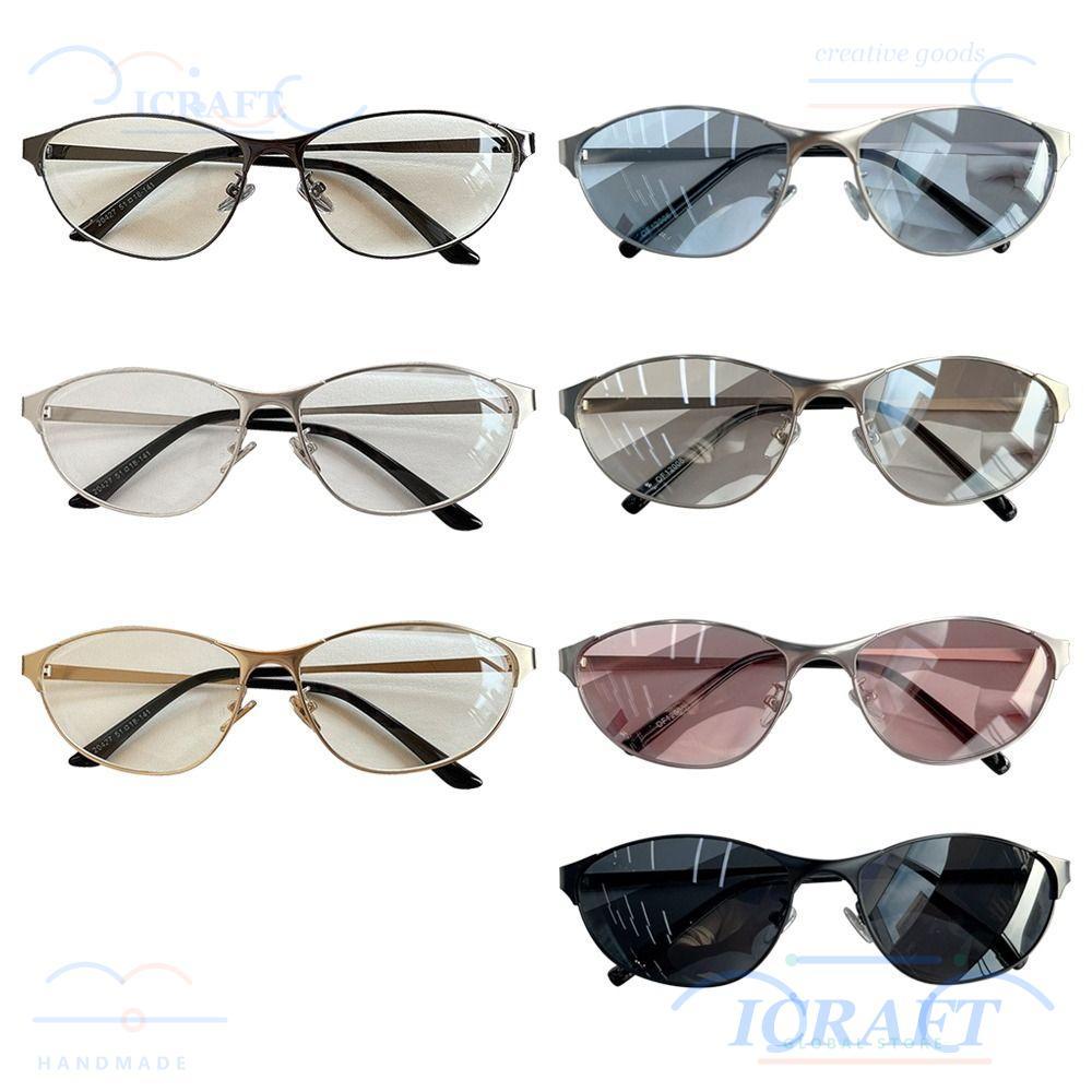 ICRAFT แว่นกันแดดน่ารักแบบตาแมว, กรอบโลหะสไตล์ Steampunk สำหรับผู้หญิง, ป้องกันแสง UV400
