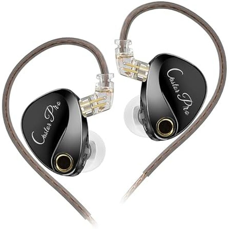 KZZ Pro Tunable in Ear Monitor หูฟังสําหรับเล่นเกมไฮไฟปรับปรุงเบส 2 Dual-Dynamic Driver และ 2 2PIN-C สายที่ถอดออกได้ไมค์สีดํา
