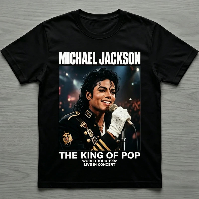 เสื้อยืดลายธีมทัวร์คอนเสิร์ตไมเคิล แจ็กสัน ปี 1992 สไตล์แฟนคลับ MJ / สตรีทแวร์เรโทร สำหรับผู้ชายและผู้หญิง มีไซส์ S-5XL