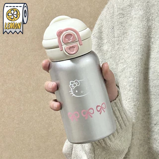 แก้วสะแตนเลสเก็บความเย็น304 ลายการ์ตูนน่ารัก พร้อมหลอดดูด ขนาด500ml