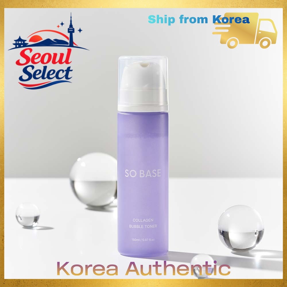 SO BASE Collagen Bubble Toner with Peptide Complex 140ml – All Skin Types