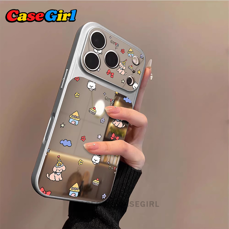 สำหรับ iPhone 11 13 17 15 14 12 16 Pro Max 14 16 15 Plus รุ่นใหม่ เคสกันกระแทกลายสุนัขปาร์ตี้น่ารักสไตล์อินสตา
