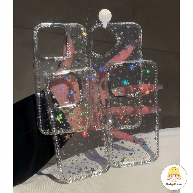 เคสโทรศัพท์แบบใหม่ใสที่มีเพชรจำนวนมาก เหมาะสำหรับ IPhone 16 17 13 16 14 ProMax 15 16 11 12PRO 15 Plus Air 17 12 15