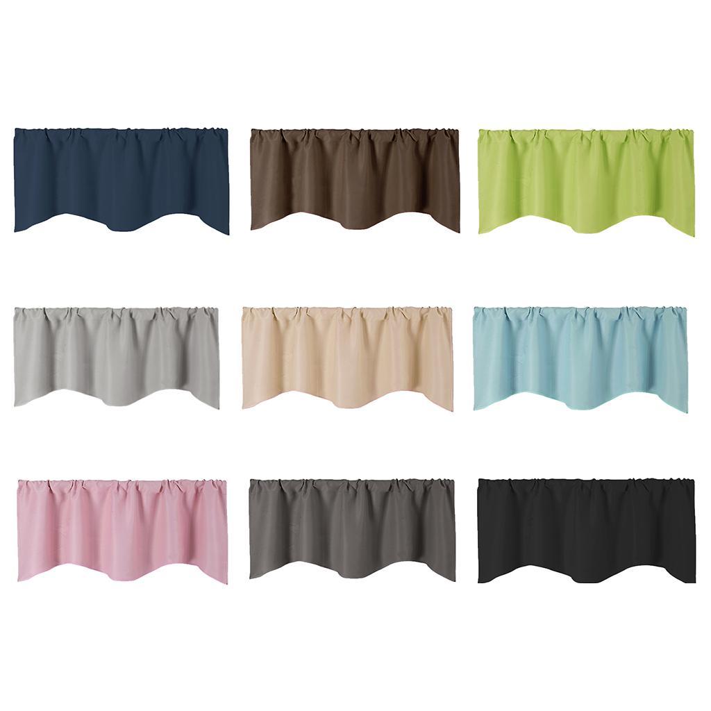 [trdfdv] Rod Pocket Cafe Curtain Light Filtering Kitchen Window Valance 132x46cm