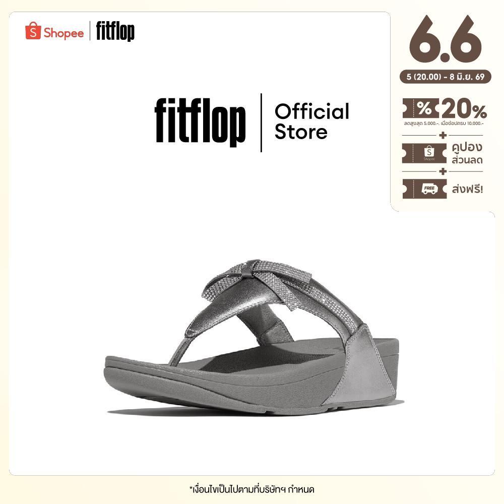 FITFLOP LULU GLITZ-BOW LEATHER T/P รองเท้าแตะแบบหูหนีบผู้หญิง รุ่น E1G-C91 สี SILVER