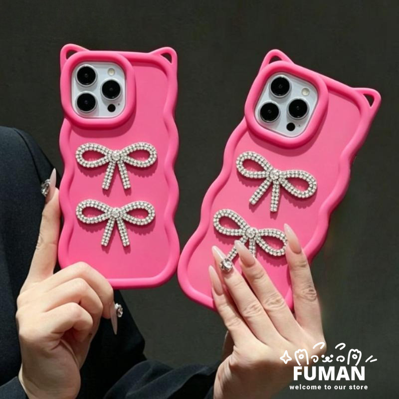 หรูหราเงาเพชรโบว์ 3D คลื่นเคสโทรศัพท์สําหรับ OPPO A40 A40M A38 A36 A3 Pro NFC A3i A3X A3S A2X A1X A1