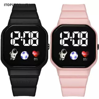 ITOPUPBEAUTY นาฬิกาดิจิตอล LED, สายซิลิโคนกันน้ําเด็กนาฬิกาสปอร์ต,แฟชั่นกลางแจ้ง Spaceman นาฬิกาข้อมืออิเล็กทรอนิกส์ผู้ชายผู้หญิงนักเรียน