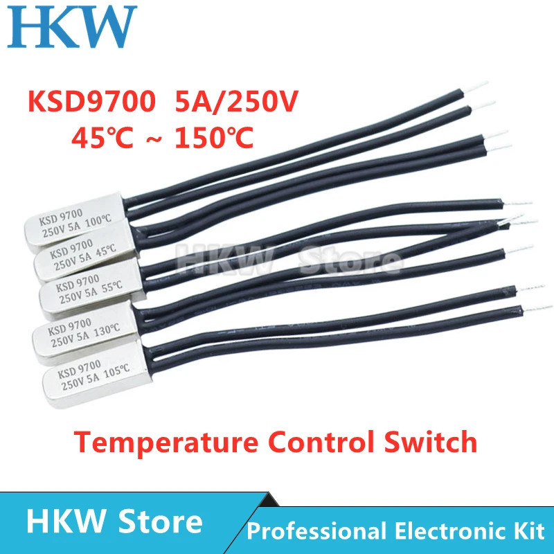 KSD9700 5A 250V 15C 35C 40C 55C 60C 75C 80C 85C 90C 95C 100C 155C NO NC Thermostat Thermal Protector