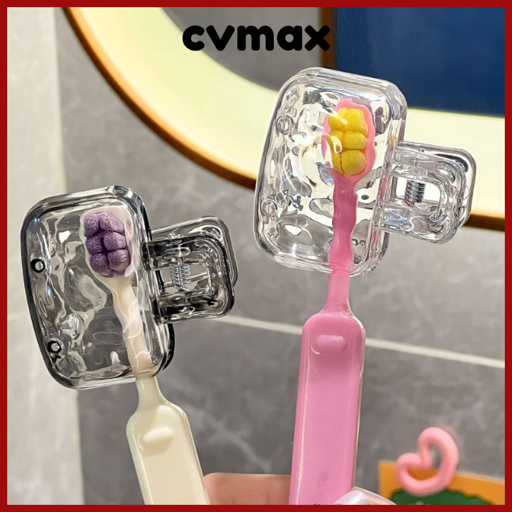 ฝาครอบหัวแปรงสีฟัน CVMAX, หมวกป้องกันคลิปเก็บหัวแปรงสีฟันสากล, กล่องแปรงสีฟันพลาสติกกันฝุ่นทนทานโปร่งใส