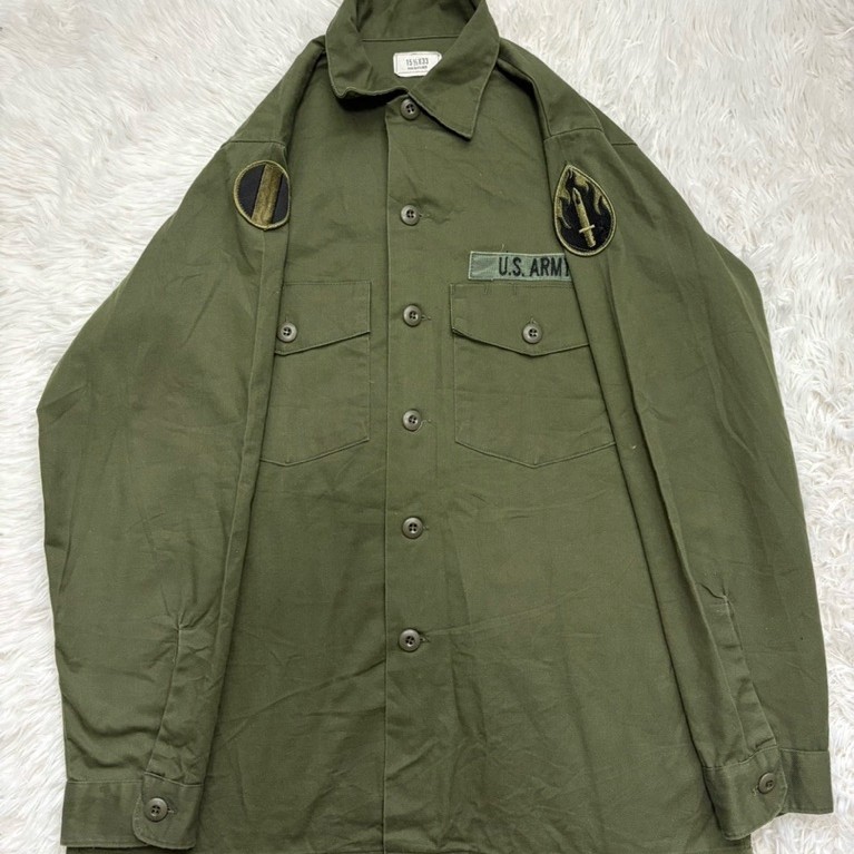เสื้อทหารแขนยาว USA OG507 ปี 1985 รอบอก44”ยาว29”ไหล่17”แขน24” มือสองของแท้ สวยตามภาพ