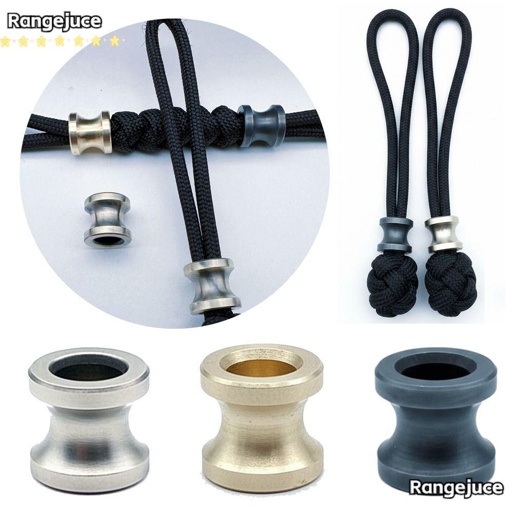 RANGEJUCE EDC Paracord ทอลูกปัด, ทองเหลือง Distressed สร้อยคอสร้อยข้อมือลูกปัด, Retro DIY เชือกหางลู
