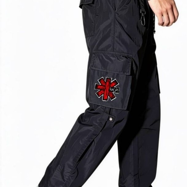 RHCP Mens Long Cargo Pants Dusky Cringkle Premium