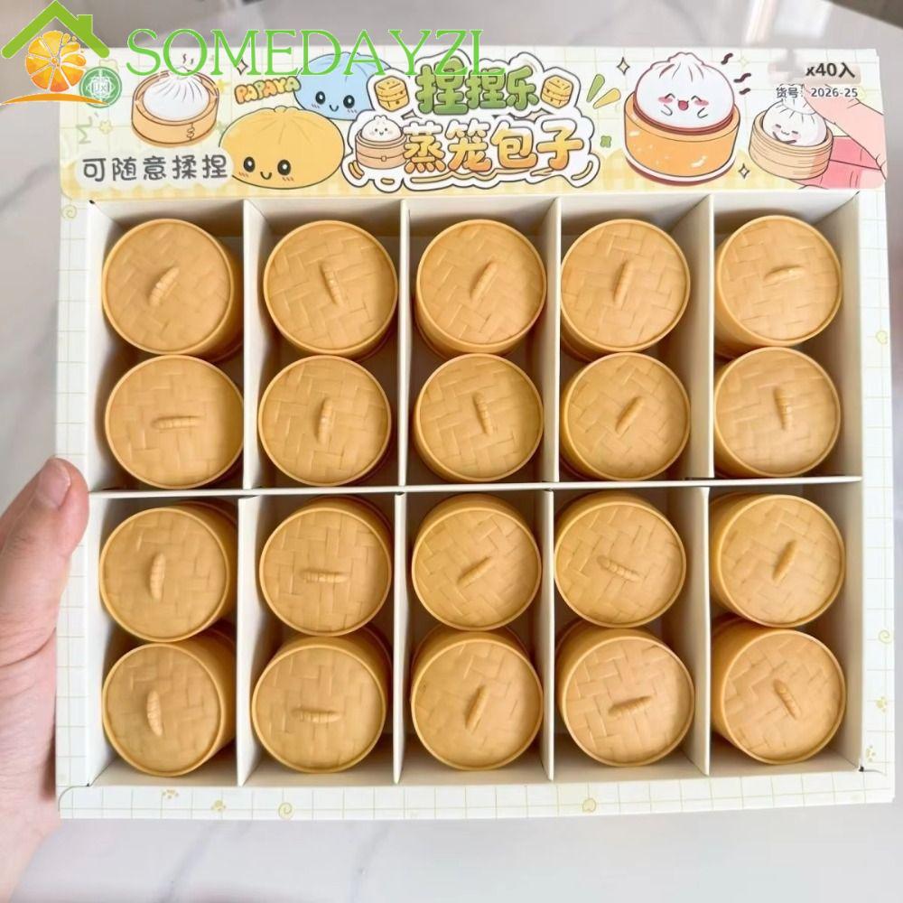 SOMEDAYZL มินิเกี๊ยว Squishy, นุ่มน่ารัก Steamer Squishy คริสตัล Bun, Prank ของเล่นอาหารรูปร่าง Pinch Squeezable Fidget Sensory ของเล่นเด็กของขวัญ