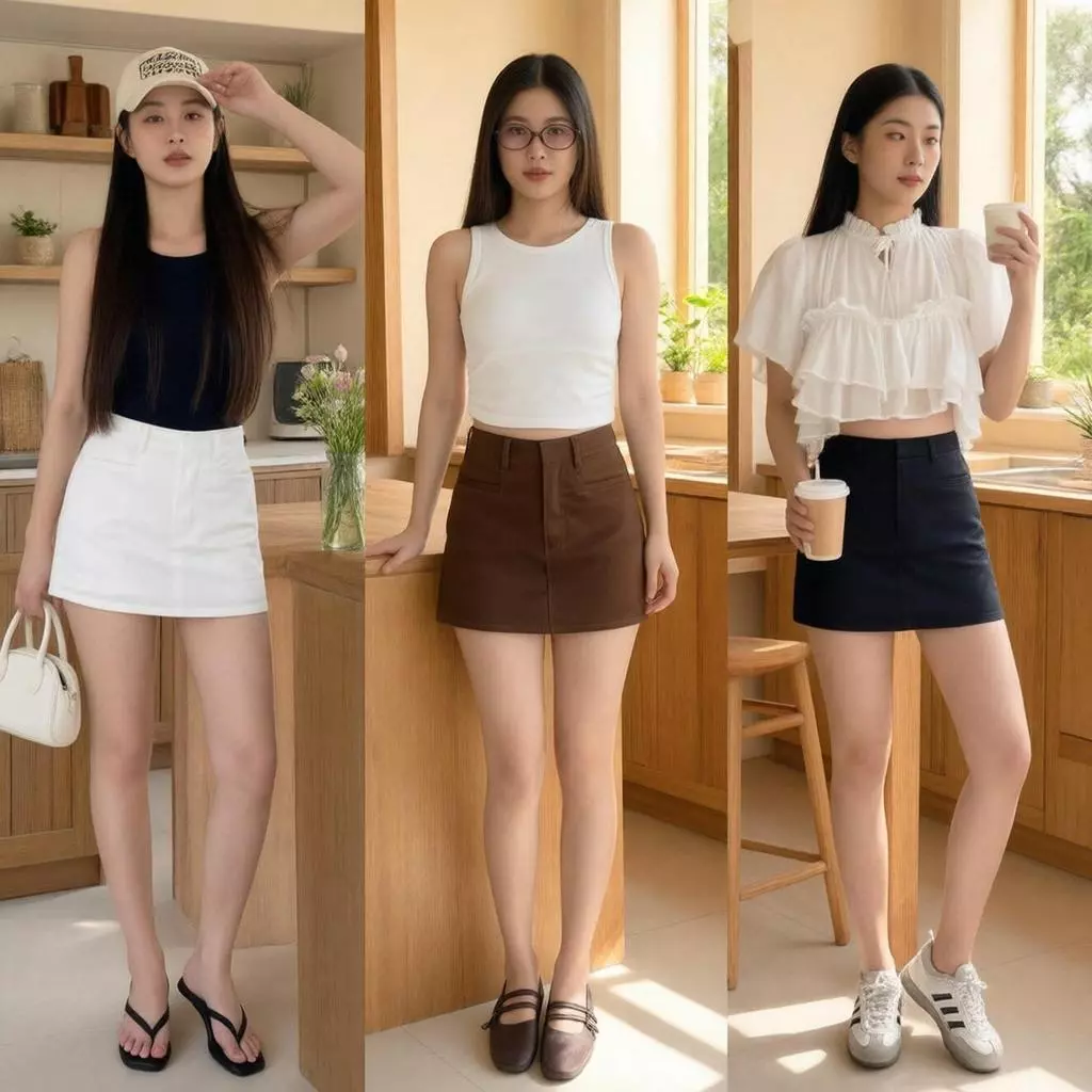 🤍LASA Skirt กระโปรงสั้น(มีซับใน)ผ้ายีนส์ยืดรุ่นแบมบี้ เหมาะใส่ไปทำงานและเที่ยวชิล ได้ประโยชน์คุ้มค่า