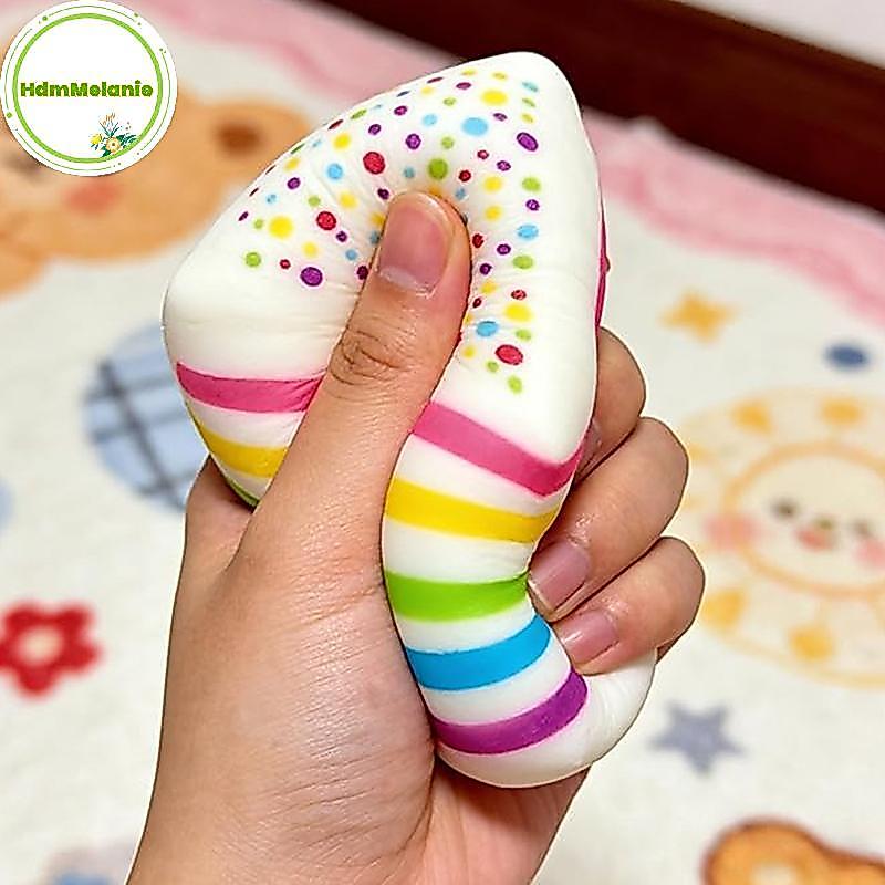 HDMM Rainbow เค้ก Squishy ของเล่นช้า Rebound บีบความเครียด Reliever Sensory Fidget สําหรับถุงของขวัญ TH