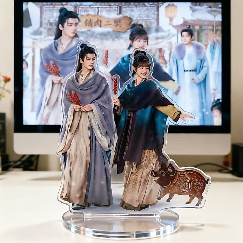 Chasing Jade TV Drama Fan-Made สินค้า Tian Xiwei Zhang Linghe ขาตั้งอะคริลิคโบราณเดสก์ท็อปตกแต่ง#逐玉电视剧同人自制周边田曦薇张凌赫古风亚克力立牌桌面装饰