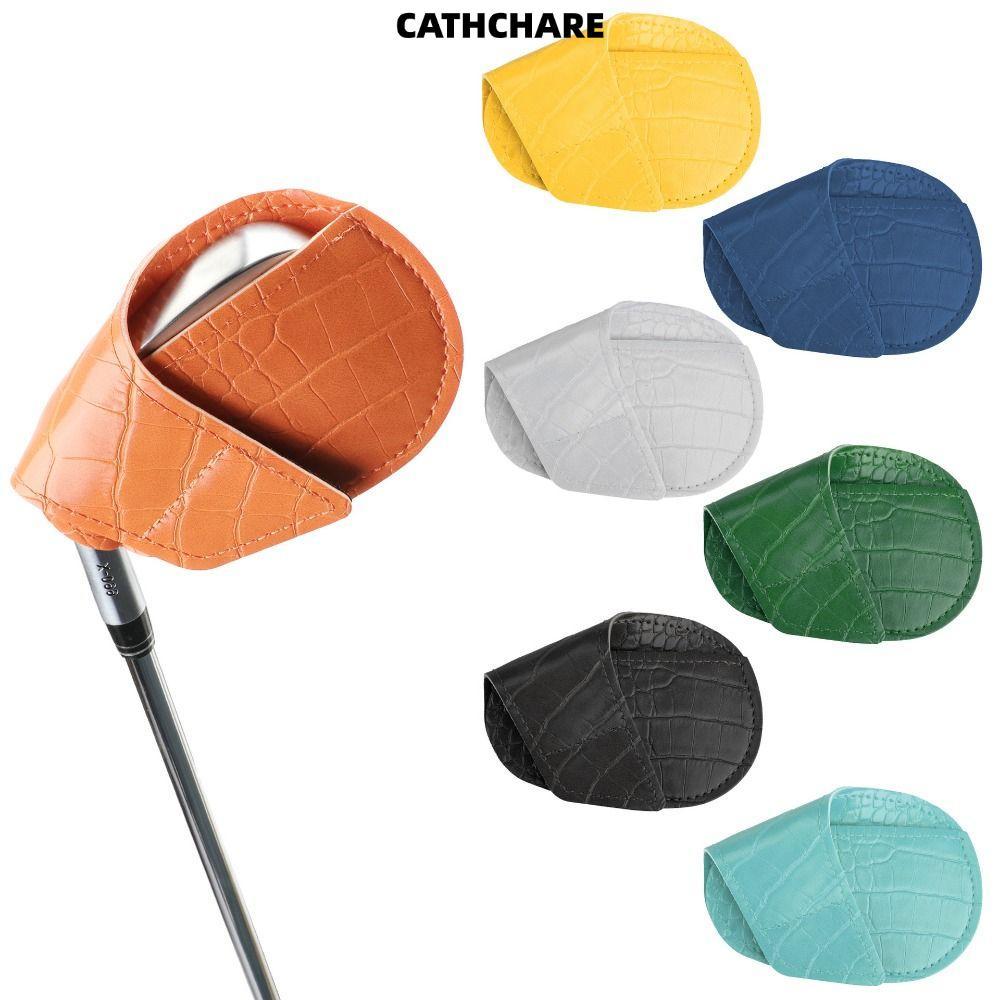 CATHCHARE294 ฝาครอบหัวไม้กอล์ฟ, อุปกรณ์ฝึกซ้อมกอล์ฟที่ทนต่อการสึกหรอ Headcover เหล็กกอล์ฟ, รูปแบบจระเข้ที่ทนต่อการขีดข่วน หนัง PU Club Headcover ป้องกัน