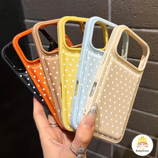 เคสโทรศัพท์ป้องกันการตกสีขาวลายจุดสไตล์ เคสไอโฟน 17 เหมาะสำหรับ IPhone 13 14 17 15 11 12 16 Pro Max 14 15 16 Plus Air