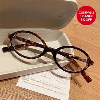 Moda Oval Aro Completo PC Óculos Feminino Simples Leve Durável Quadro De Plástico Uso Diário Design Coreano