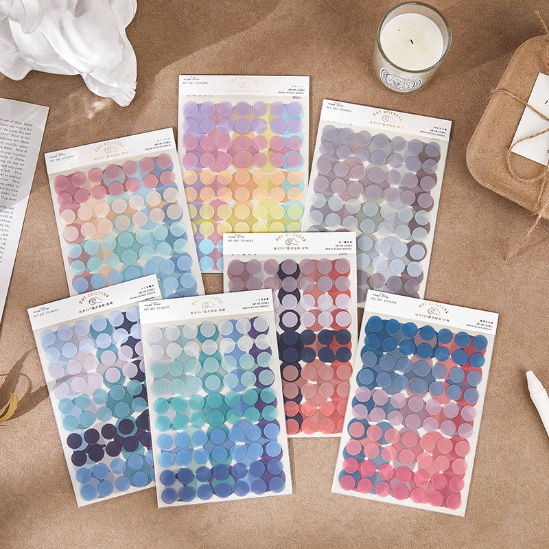 120 จุด 3 แผ่น Morandi รอบ Dot สติกเกอร์สําหรับ Journal Planner Scrapbooking ปฏิทินอัลบั้มไดอารี่