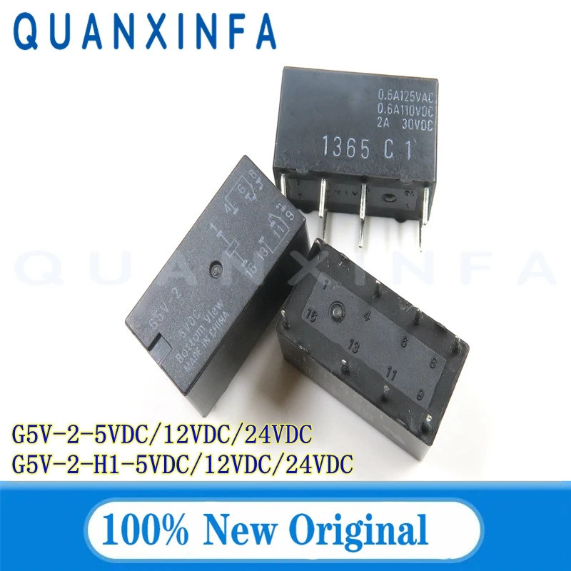 5PCS G5V-2-12VDC G5V-2-H1-5VDC G5V-2-24VDC G5V-2-H1-12VDC 12VDC 24VDC DC5V/12V/24V Pin 8 ชิปใหม่และต