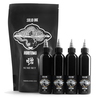US นําเข้า SOLID INK Gold Zun Tattoo Pigment สีดําสีเทาชุดสี่สี INK Tattoo Pigment