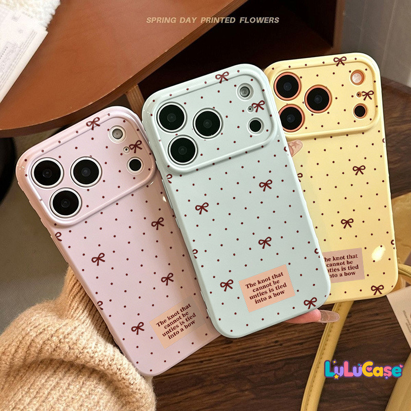 จุดโบว์หวานเรียบง่าย เคสกันกระแทกรุ่นใหม่ สำหรับ Redmi 13C 12 14C 9A 10 9C 10A 13X 13 A3 A1 A2 A5 Note 14 11 11S 9 10