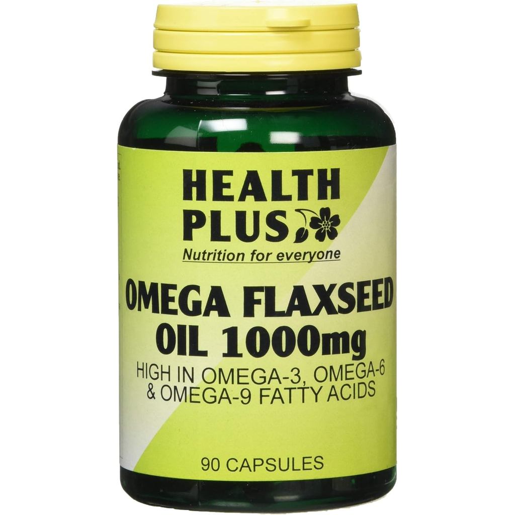 Health Plus Omega Flaxseed Oil 1000mg Omega-3/6 & Omega 9 plement - 90 แคปซูล