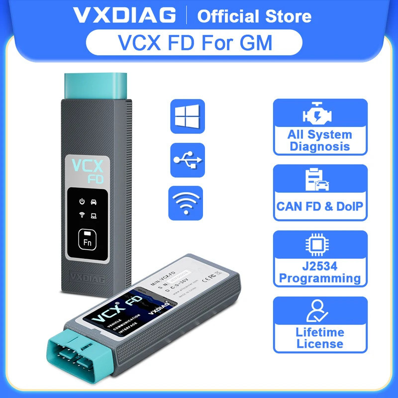 ที่เชื่อถือได้ 2026 ใหม่ล่าสุด VXDIAG VCX FD สําหรับ GM สนับสนุน CAN FD DoIP รถ OBD2 เครื่องมือวินิจ