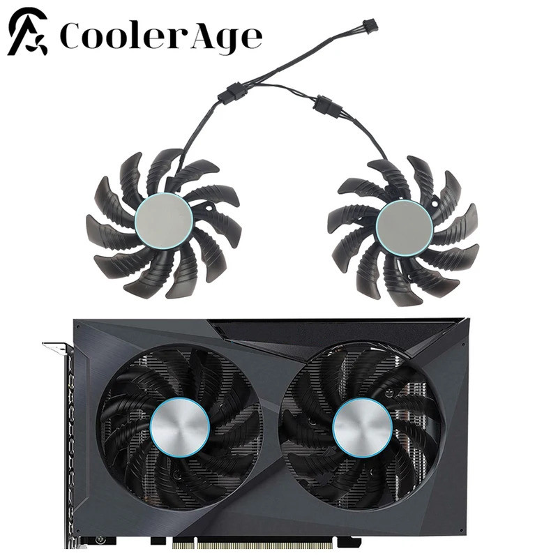 การ์ดพัดลมคูลเลอร์สําหรับ Gigabyte RX 6400 6500 EAGLE 75 มม.PLD08010S12HH RX6400 RX6500 กราฟิกการ์ดเ