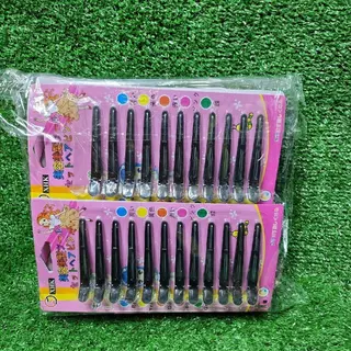 กิ๊บหนีบผม​ ปากเป็ด​ (ยกโหล)12แพค แผงสีชมพู