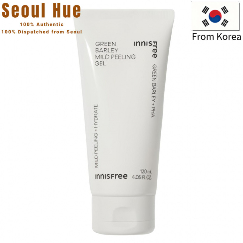 Innisfree Green Barley Mild Peeling Gel 120ml - สครับขัดผิวสูตรอ่อนโยนเพื่อผิวกระจ่างใสเรียบเนียน