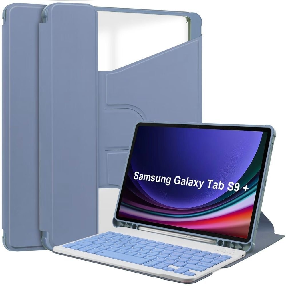 SAMSUNG เคสคีย์บอร์ดแม่เหล็กสําหรับSamsung Galaxy Tab S9 Plus 12.4 นิ้วS9 + SM-X810 X816 X818 พร้อมท