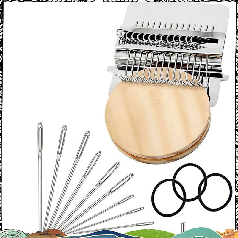 Super Knit Patch Kit เครื่องทอผ้าไม้สําหรับงานฝีมือ DIY Mending DIY Weaving Art