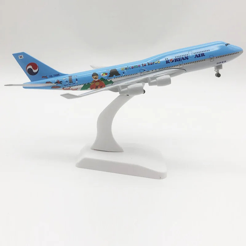 JASON TUTU 20ซม.เกาหลีAirโบอิ้ง747เครื่องบินรุ่นเครื่องบินDiecastโลหะ1/300ขนาดเครื่องบินB747รวบรวมขอ