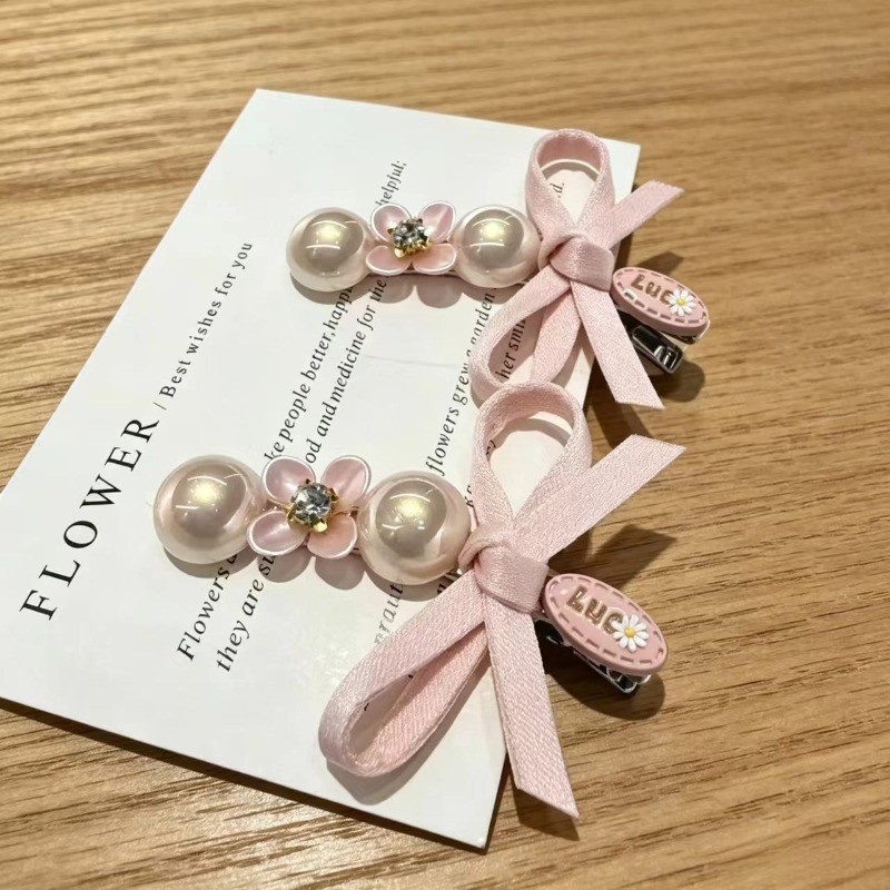 2 ชิ้นชุดสาวหวานอุปกรณ์เสริมผมเกาหลีรุ่น Influencer Cherry Blossom ผีเสื้อ Duckbill คลิปหลากสีแบนคลิป Headdress