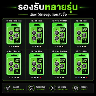 （ราคาชุด）ฟิล์มเลนส์กล้องแบบใหม่ แบบมีบล๊อก ติดง่าย แค่วาง สำหรับ iPHONE17PROMAX 17AIR 16 16PROMAX 15PRO 14PLUS 13PRO 12