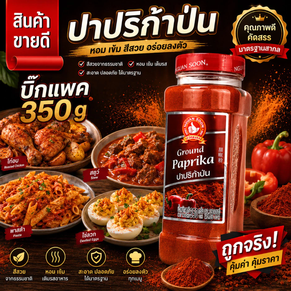 ปาปริก้าปน 350 g ง่วนสูน บิ๊กแพค Ground Paprika