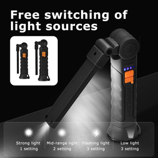 โคมไฟพับได้แบบพกพา USB LED อเนกประสงค์ แม่เหล็ก กันน้ำสำหรับแคมป์ปิ้ง