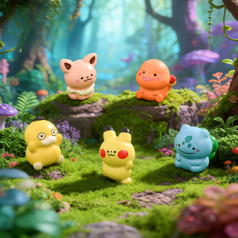 DIY เรซิ่น โปเกมอน Q-version แต่งสวนจิ๋ว ฟิกเกอร์น่ารัก สำหรับประดับหน้ารถยนต์ และตั้งโต๊ะ