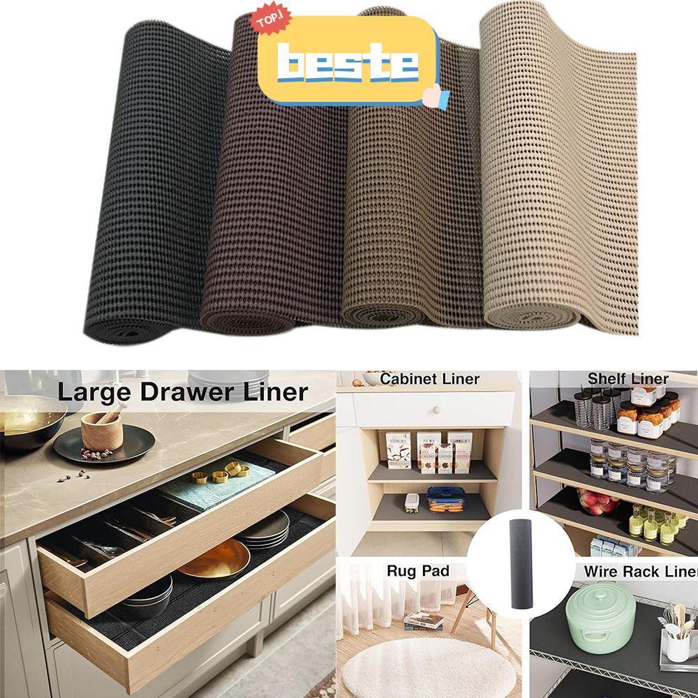 BESTE ตู้บนโต๊ะอาหาร Liner, Multi Purpose Moisture Proof Non Slip Grip Mat, พรมคุณภาพสูง Breathable Mat Arbitrary Clipping เบาะลิ้นชัก