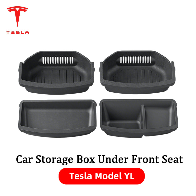 🚚จัดส่งจากไทย🚚 กล่องเก็บของเบาะรถด้านล่าง Tesla Model YL TPE กล่องลิ้นชักกล่องกันน้ำ อุปกรณ์จัดเก็บข้อมูลในรถยนต์