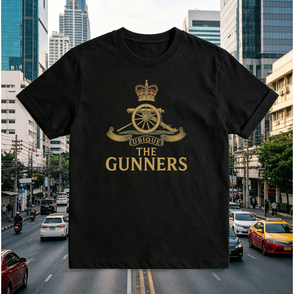 ((จัดส่งตลอด 24 ชั่วโมง) Arsenal Royal Artillery Style T-Shirt Hard Core Retro Style Men Women All-Match Daily Tops Football World Cup Short Sleeves