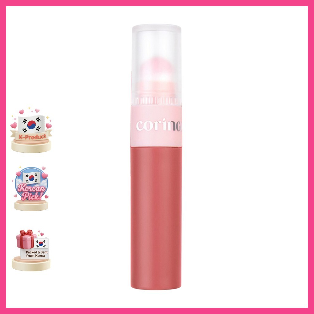 [coringco] Topping Tip Velvet Lip Tint, #V02 Rose Butter, 1 ชิ้น / Korean Lip Tint / Velvet Finish b