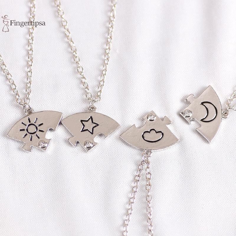 FIG 4 ชิ้นใหม่รอบ Sun Star Moon จี้ Nelace แฟชั่นเพื่อนที่ดีที่สุด Forever Friendship BFF ผู้ชายและผู้หญิง Charm Chokers 2023 TH